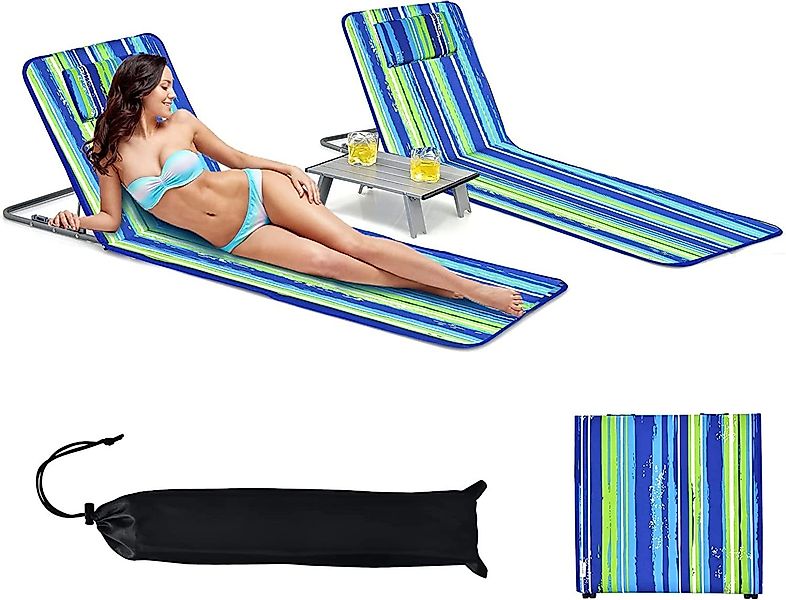 KOMFOTTEU Campingliege 2er Klappbares Strandmattenset mit günstig online kaufen