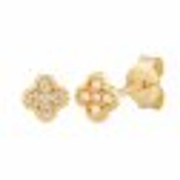 Ohrstecker 925 Sterling Silber gelb vergoldet Clover Kleeblatt Zirkonia günstig online kaufen