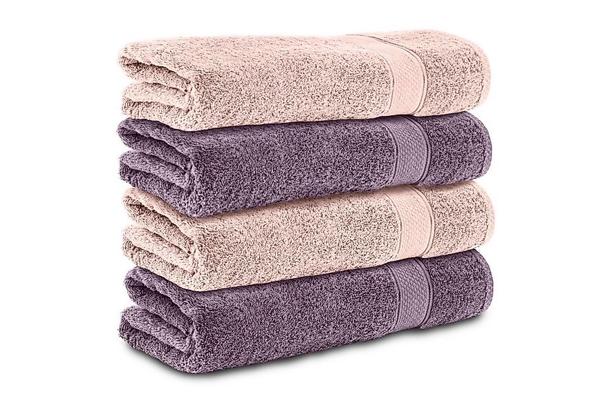 Komfortec Badetücher 100% Baumwolle, 470 g/m², Frottee (4-St), Handtücher 7 günstig online kaufen