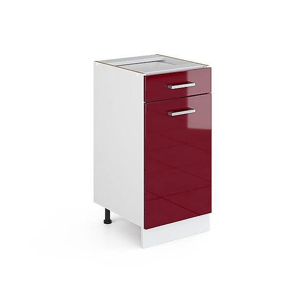 Vicco Küchenunterschrank R-Line Bordeaux Hochglanz/Weiß 40 cm ohne Arbeitsp günstig online kaufen
