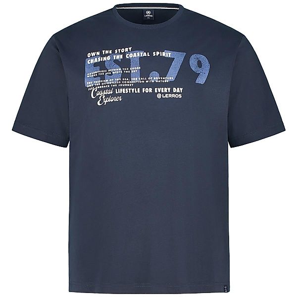Lerros T-Shirt mit Motiv-Print Farbe blau Größe: 5XL günstig online kaufen