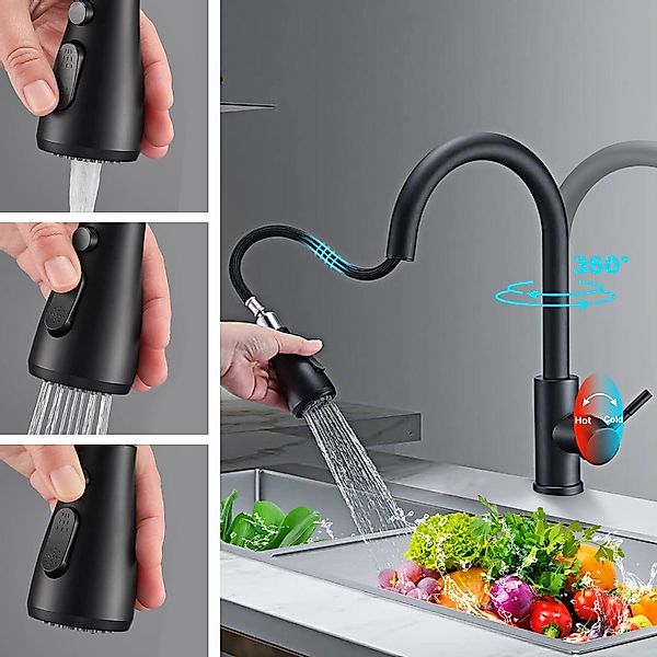 ibettertec Waschtischarmatur Wasserhahn Bad Schwarz,Waschtischarmatur Wasch günstig online kaufen