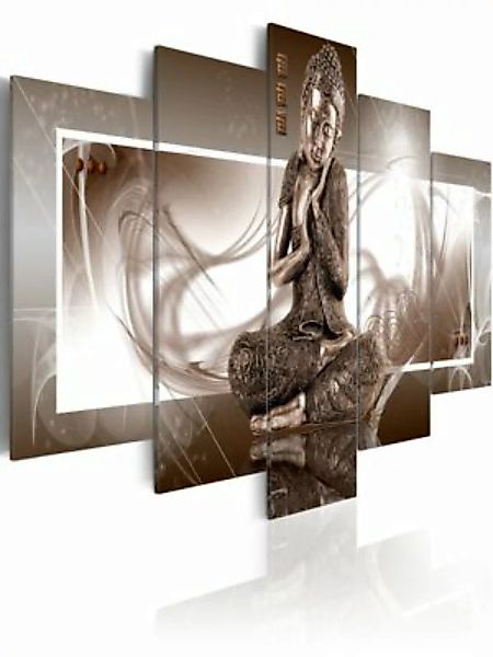 artgeist Wandbild Meditierender Buddha braun/weiß Gr. 200 x 100 günstig online kaufen