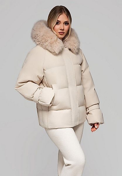 OMBRE Winterjacke Steppjacke mit breitem Kunstpelzkragen Großer, weicher Ku günstig online kaufen