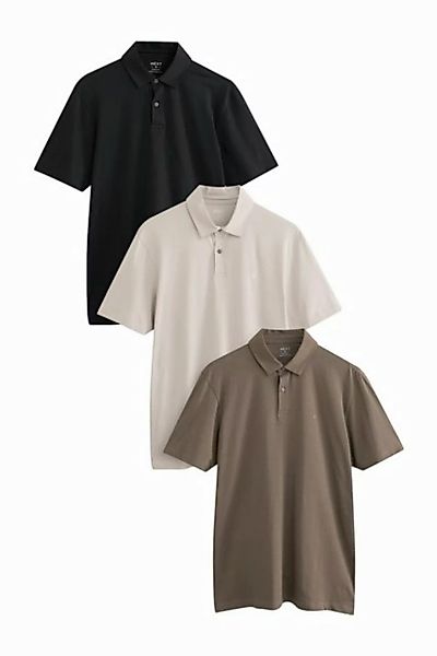 Next Poloshirt Slim Fit Kurzarm-Poloshirts aus Jersey, 3er-Pack (3-tlg) günstig online kaufen