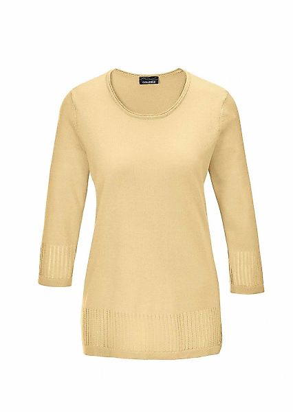 GOLDNER 3/4 Arm-Pullover "Kurzgröße Ajour-Pullover mit Durchbrüchen" Ohne günstig online kaufen