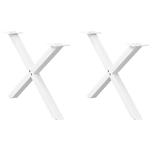 vidaXL Couchtischbeine X-Form 2 Stk Weiß 70x42-43 cm Stahl 4012905 günstig online kaufen