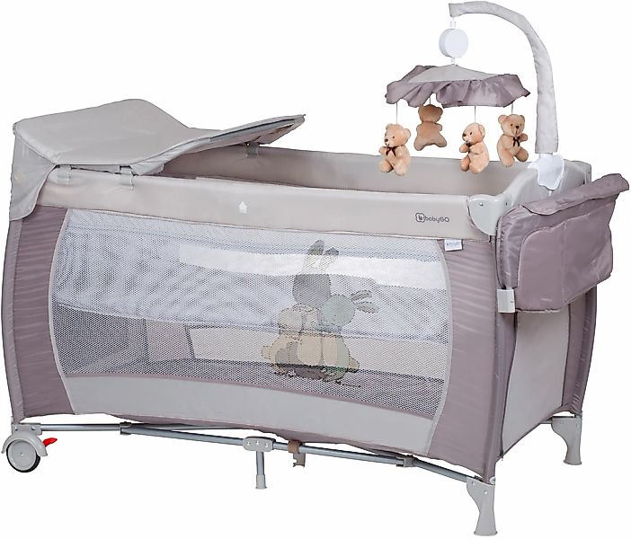 BabyGo Baby-Reisebett "Sleeper Deluxe, beige" mit Musik-Mobile günstig online kaufen