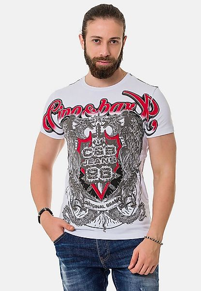 Cipo & Baxx T-Shirt T-Shirt mit Schattenmuster auf der Vorder-und Rückseite günstig online kaufen