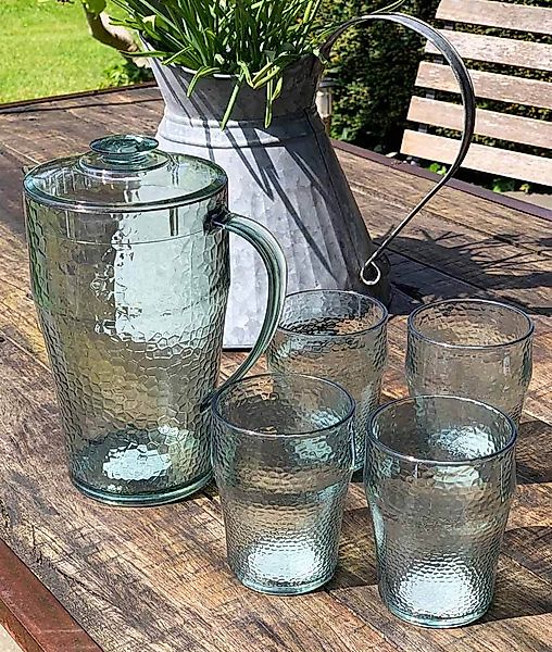 Wasserkrug 1,9l und 4 x Wassergläser 400ml aus Kunststoff Set für Camping P günstig online kaufen
