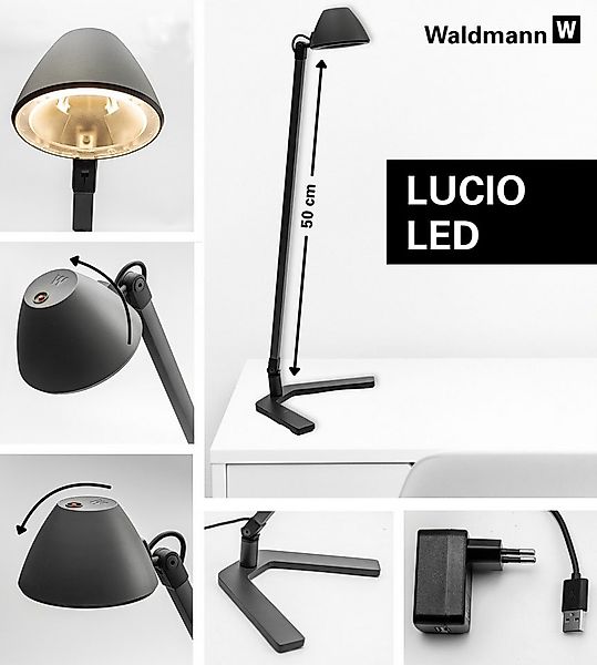 Waldmann LED Schreibtischlampe, LUCIO HOME Schreibtisch Lampe & LED Tischle günstig online kaufen
