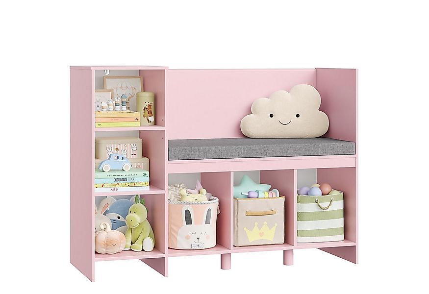 HOMECHO Spielzeugtruhe, Bücherregal Kinder mit Kissen und 6 Ablagefächern W günstig online kaufen