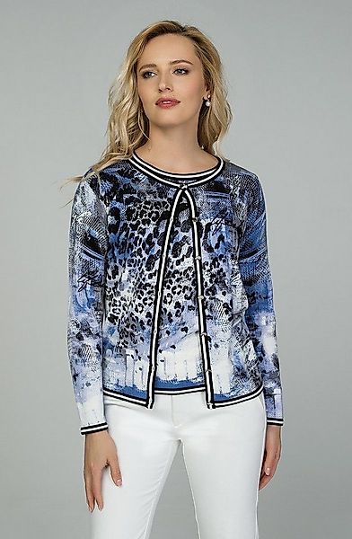 Passioni 2-in-1-Strickjacke Twinset mit modischem Leopardenmuster günstig online kaufen