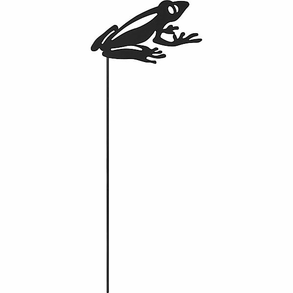 Gartenstecker Frosch Eisen Dunkelgrau 11 cm x 0,2 cm x 30 cm günstig online kaufen