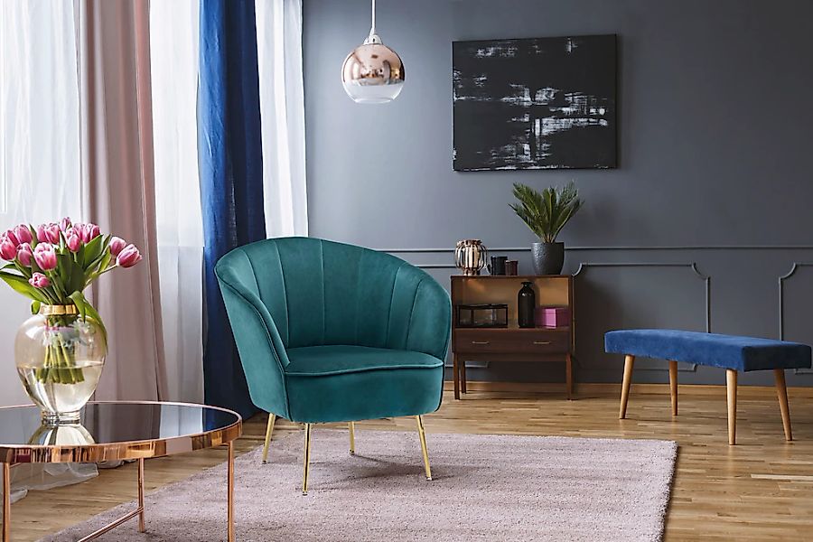 Kayoom Sessel "Poola 100, gemütlicher Cocktail-Sessel, edler Samtbezug" 1 S günstig online kaufen