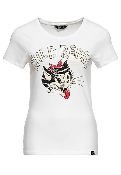 QueenKerosin Kurzarmshirt Wild Rebel mit Cartoon günstig online kaufen