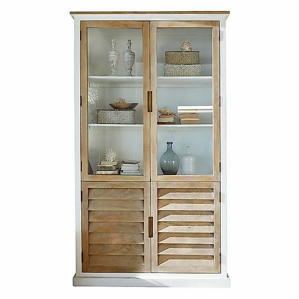 Mirabeau Glasvitrine Schrank Frapelle weiß/braun günstig online kaufen