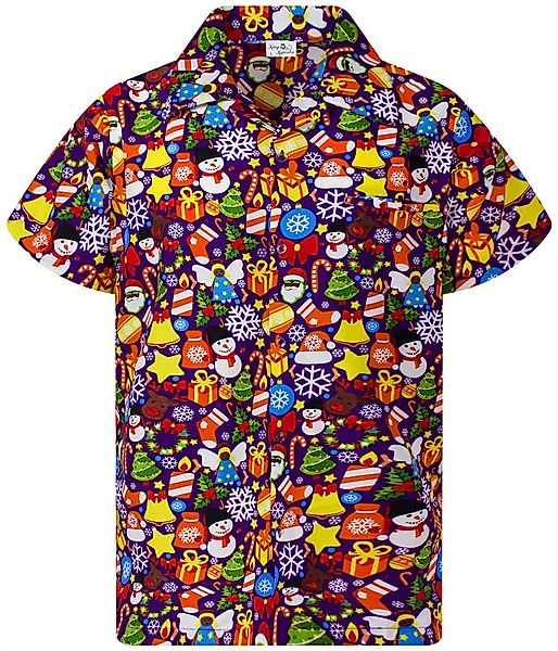 King Kameha Hawaiihemd Christmas Allover Funky Hawaii-Hemd Kurzarm Front-Ta günstig online kaufen