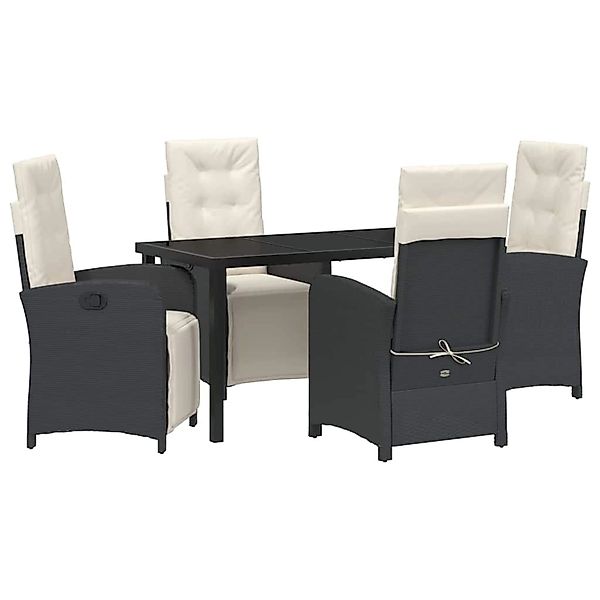 vidaXL Garten Essgruppe 5-Tlg Schwarz Poly Rattan 3380304 günstig online kaufen