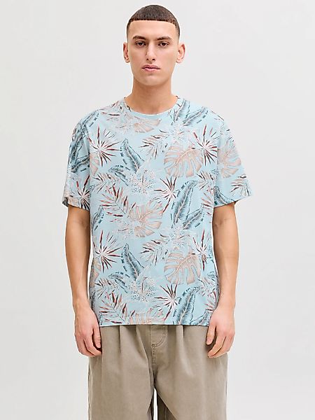 Jack & Jones Rundhalsshirt "JJHONOLULU AOP TEE SS CREW NECK" Baumwolle, reg günstig online kaufen
