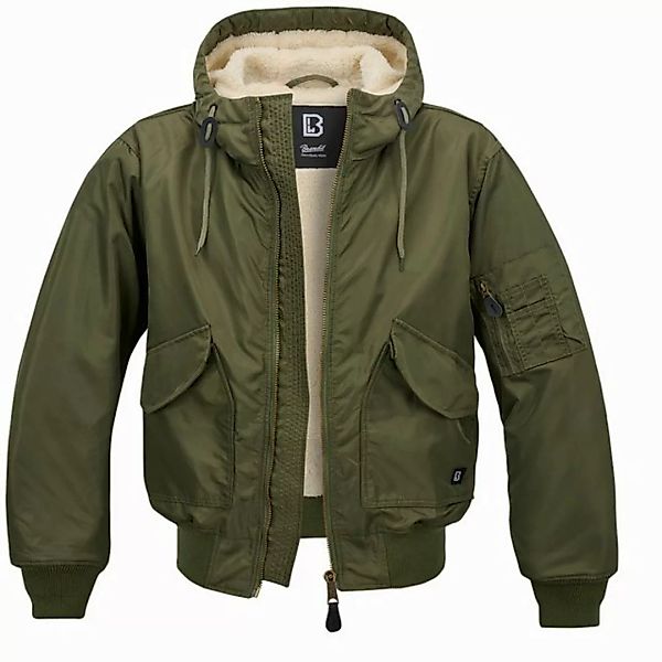 Brandit Fieldjacket klassische CWU Fliegerjacke mit Teddyfell mit Kapuze günstig online kaufen