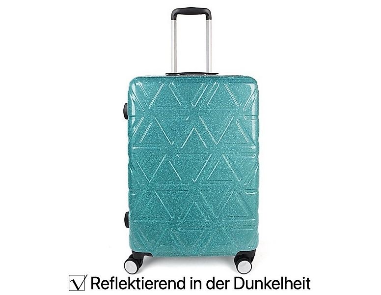 NEWCOM Hartschalen-Trolley Reisekoffer mit TSA Schloss Reflektorstoff Glanz günstig online kaufen