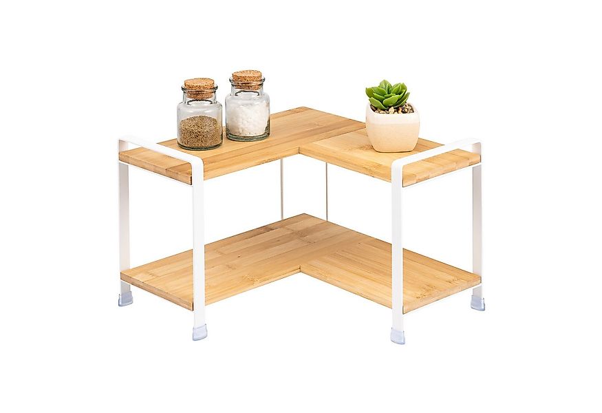 eluno Küchenregal Gewürzeckregal aus Bambus und Metall günstig online kaufen