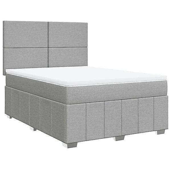 vidaXL Boxspringbett mit Matratze Hellgrau 140x200 cm Stoff 3291684 günstig online kaufen