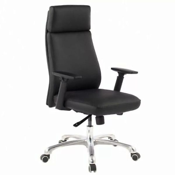 FineBuy Bürostuhl Leder 51 x 51 cm Sitzfläche Bezung aus Echtleder schwarz günstig online kaufen