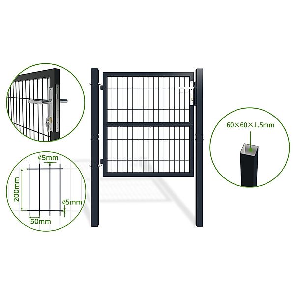 Casanoov Gittertor 1M Grau Razo H 100Cm günstig online kaufen