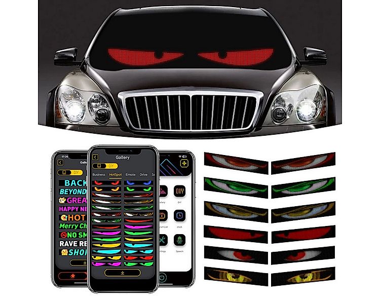 VIVIHEYDAY LED Stripe 2X LED-Matrix-Panel APP-Steuerung, Flexible Devil Eye günstig online kaufen