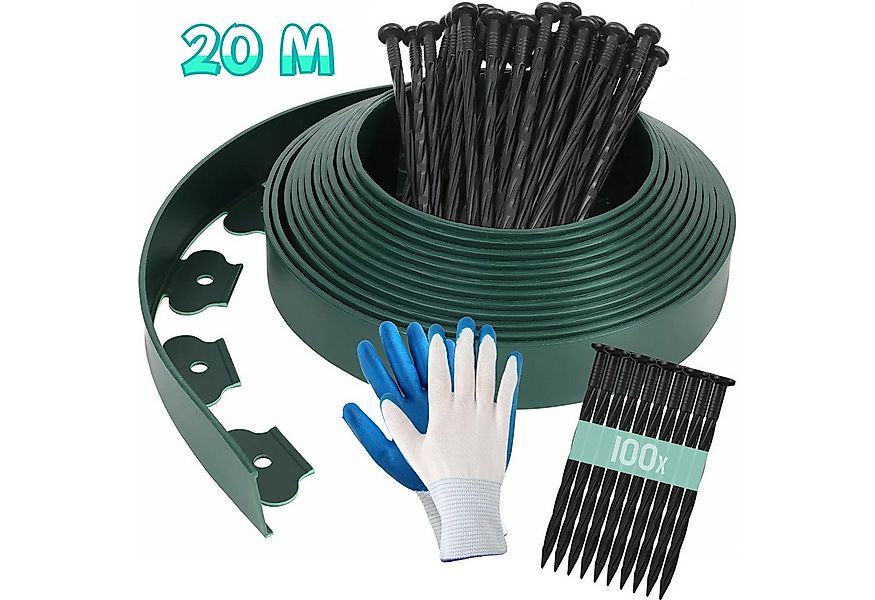 TLGREEN Rasenkante Mähkante Gartenzaun, 20m Flexible Rasenkante aus Kunstst günstig online kaufen