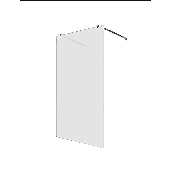 Glaszentrum Hagen 88x200cm Freistehende Dusche 2x Halter Satin günstig online kaufen