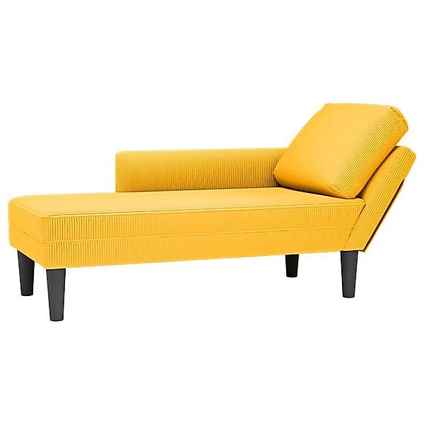 vidaXL Chaiselongue Chaiselongue mit Kissen Hellgelb Cordstoff, 1 Teile günstig online kaufen