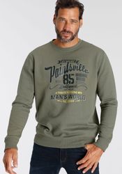 Mans World Sweatshirt Langarm, lässiger Print, Rundhals, aus Baumwollmischu günstig online kaufen