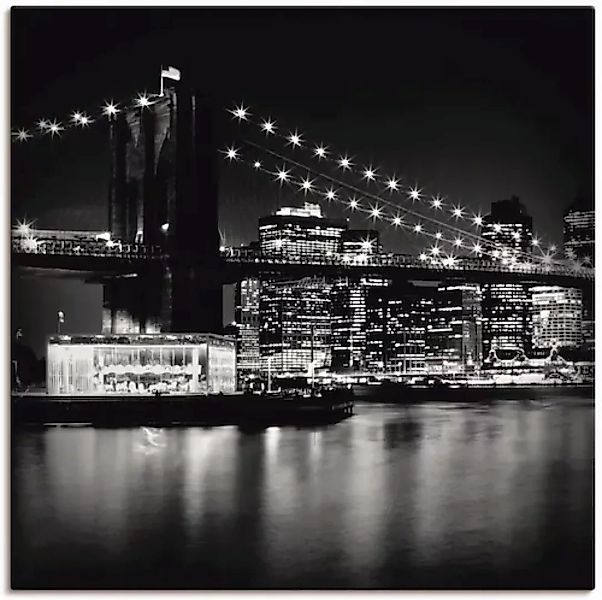 Artland Wandbild »NYC Brooklyn Bridge bei Nacht«, Amerika, (1 St.), als Lei günstig online kaufen