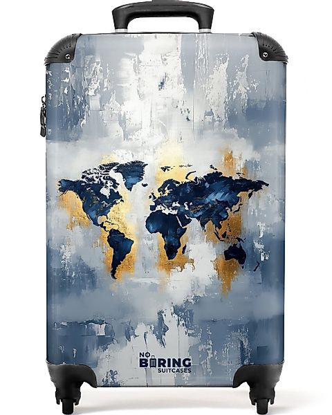 NoBoringSuitcases.com© Hartschalen-Trolley Weltkarte - Blau - günstig online kaufen