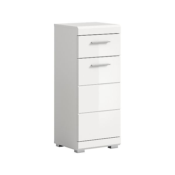 Standschrank 37 cm x 88 cm x 31 cm Front Weiß Hochglanz FSC® günstig online kaufen