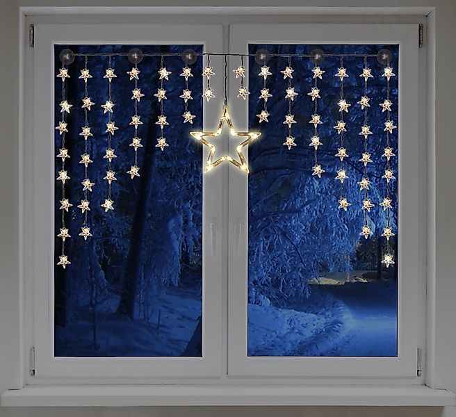 Spetebo Lichtervorhang LED Sternen Lichtervorhang warm günstig online kaufen