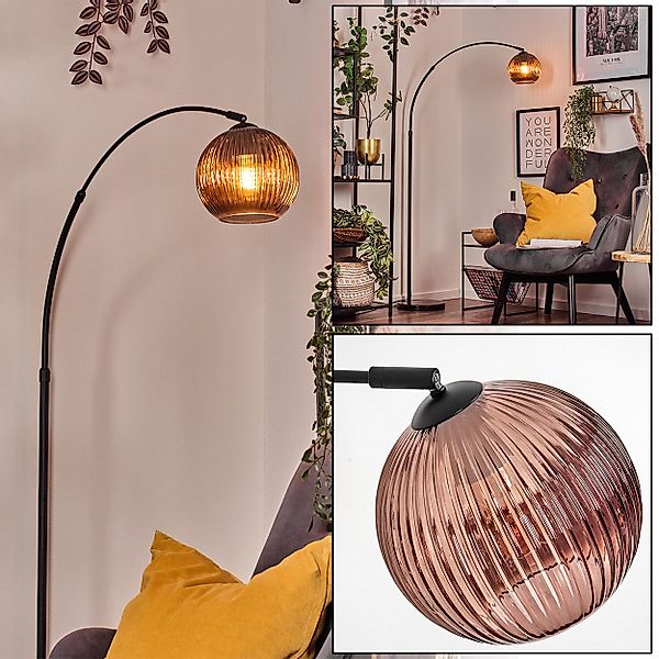 hofstein Stehlampe Stehlampe aus Metall/Riffelglas in günstig online kaufen