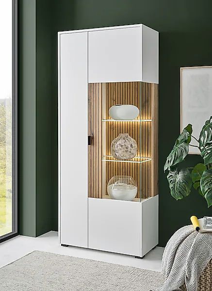 Home affaire Vitrine "Hudson, Stauraumvitrine" in moderner Trendfarbe, Grif günstig online kaufen