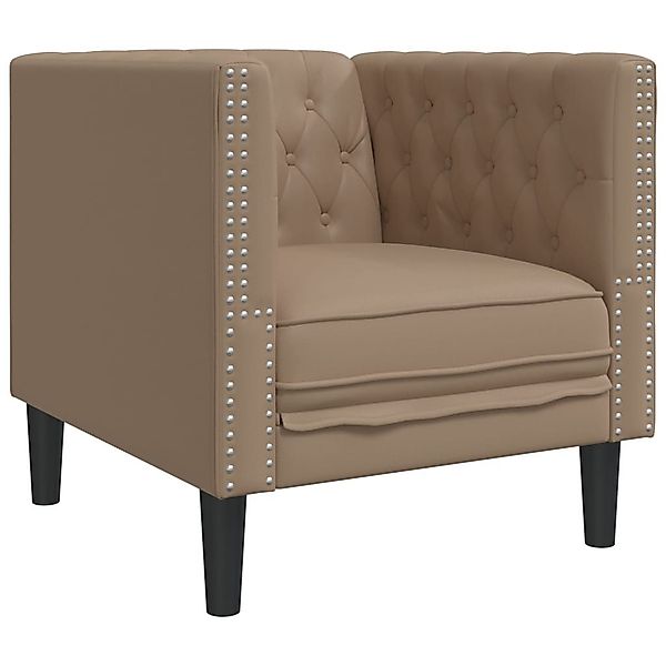 vidaXL Sofa Chesterfield-Sessel Cappuccino Kunstleder günstig online kaufen