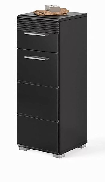 Inn.Furn Unterschrank Leon (Bad Kommode in schwarz, 30x79 cm) Hochglanz günstig online kaufen