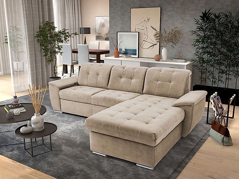 exxpo - sofa fashion Ecksofa »Derby Inkl. Kopfteilverstellung, wahlw. Bett günstig online kaufen
