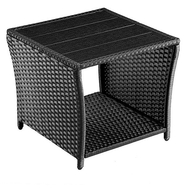 Casaria Beistelltisch (1-St), Polyrattan WPC Tischplatte günstig online kaufen
