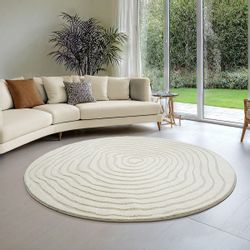 merinos Teppich "Elio" rund 16 mm Höhe moderner Kurzflor Teppich mit Hoch-T günstig online kaufen