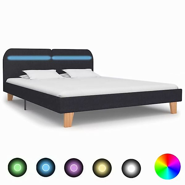 Bettgestell Mit Led Dunkelgrau Stoff 180×200 Cm günstig online kaufen