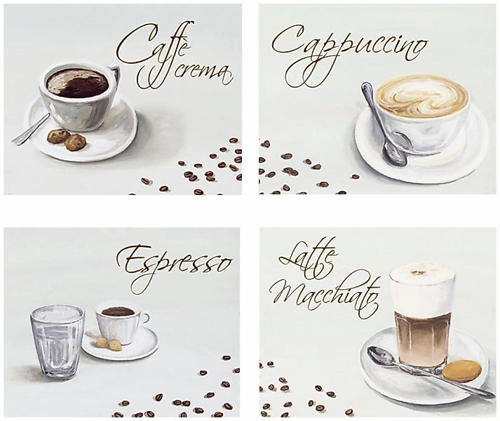 Home affaire Kunstdruck "Kaffee", (Set), 4-tlg., je 29/23 cm günstig online kaufen