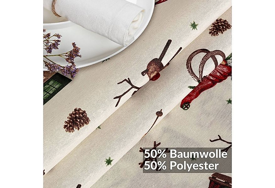 ANRO Tischdecke Weihnachten abwaschbare Weihnachtstischdecke (Einzelstück 1 günstig online kaufen