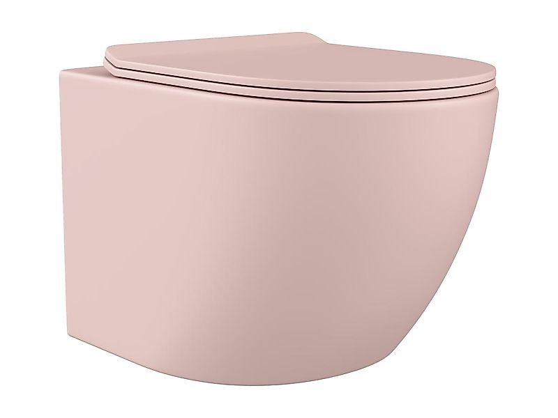 Wand-WC aus Keramik ohne Flansch - Rosa matt - JAVOINE günstig online kaufen